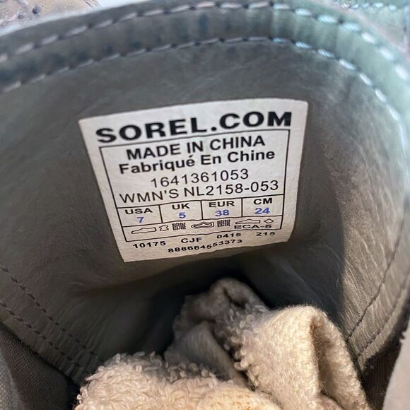 Sorel Women’s Major Carly Lace Zip Up Combat Boots US Size 7 - Blue Denim‎ Grey - Picture 9 of 10